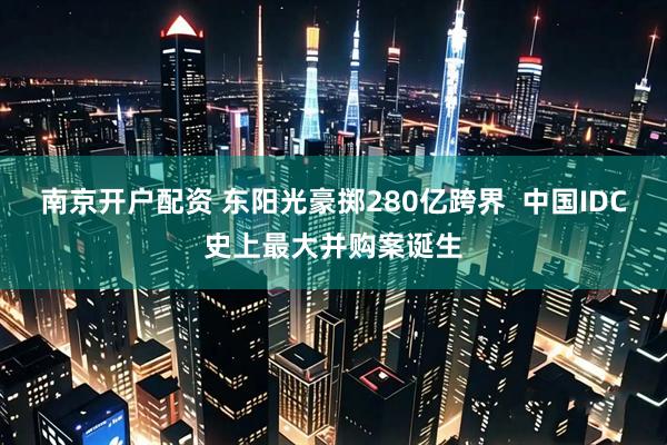 南京开户配资 东阳光豪掷280亿跨界  中国IDC史上最大并购案诞生
